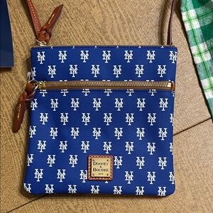 Dooney & Bourke Blue and White Patterned Crossbody